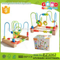 Brinquedos educativos para crianças Brinquedos de madeira Fornecedor OEM / ODM Padrões de animais e frutas Impressão de contas de madeira para bebê